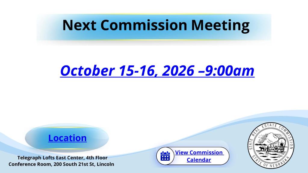 Next Commission Meeting